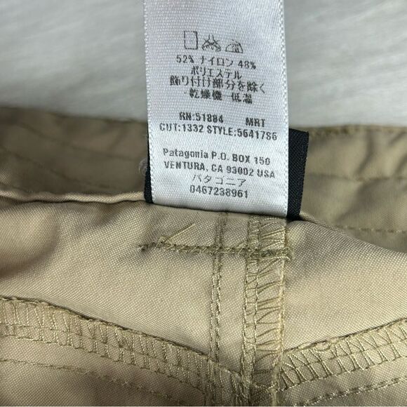 Patagonia Inter-Continental khaki cropped capri hiking pants womens size small 6 - Picture 10 of 10